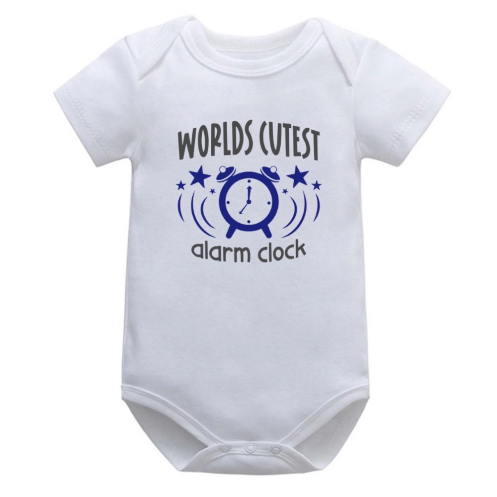 HANDCRAFTED White and Blue Baby Onsie